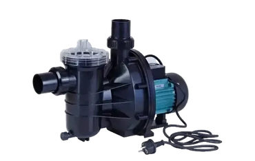 Brilix FXP cirkulationspump 15m3 för pool med svart pump, turkos motor och klar lock