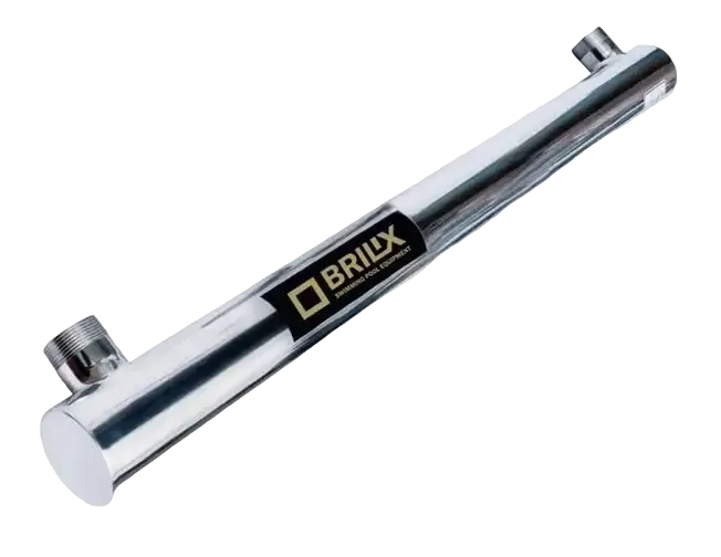 Brilix UV-lampa SP-I cylindriskt vattenfilter i krom med etikett