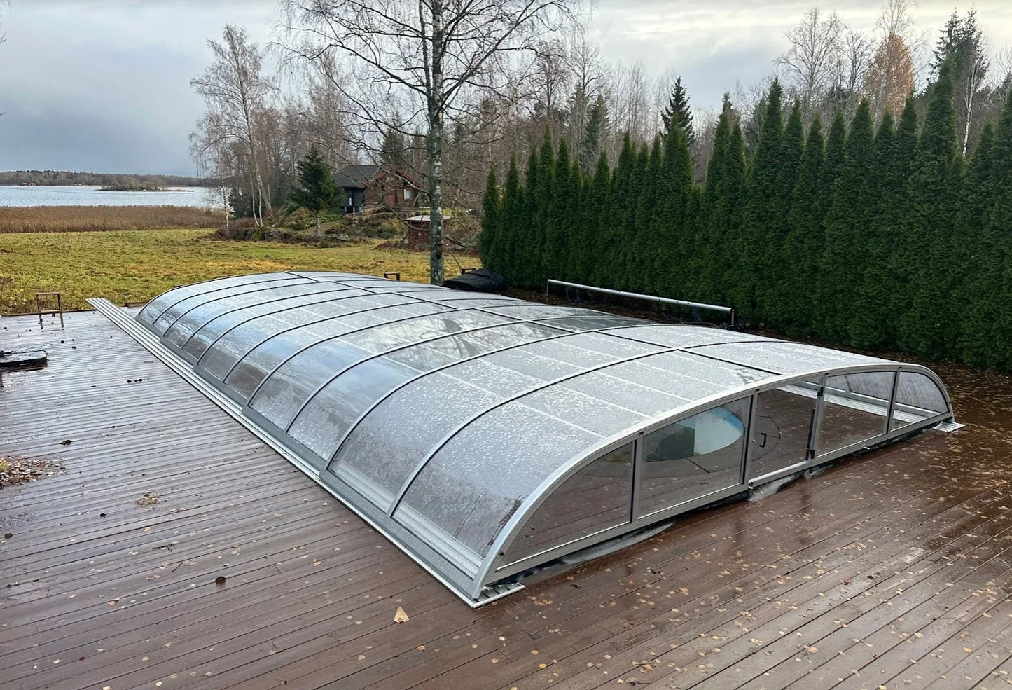 Pooltak NIVO KIT B 5×10 (klarglas, ELOX, frontdörr)