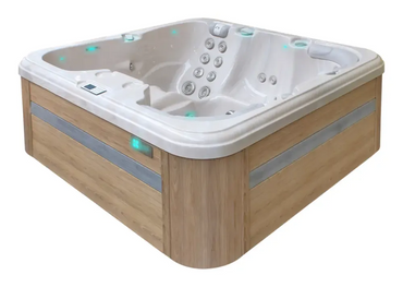 PassionSpa Refresh Spabad Pure Collection beige träimitation med LED-belysning