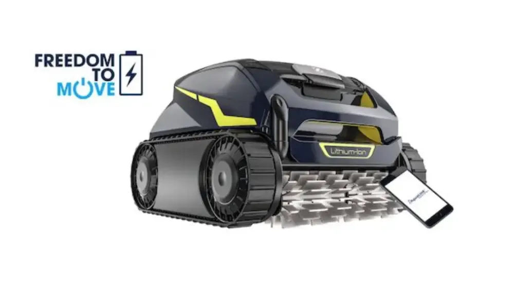 Poolrobot Zodiac Freerider med trådlös frihet, svartgul robot med banddrivning