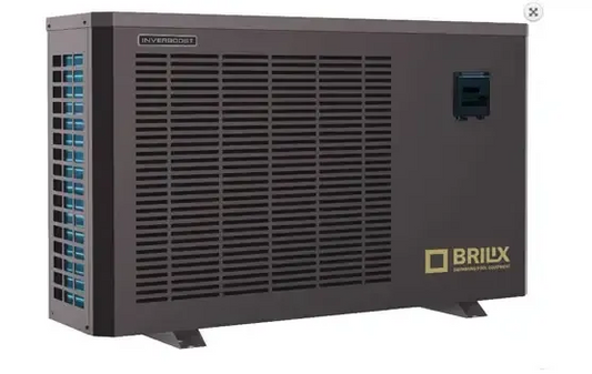 Mörkgrå Brilix Inverboost XHPFDPLUS värmepump med ventilerad frontpanel