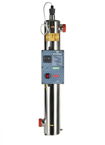 Rostfritt stål UVC vattenrenare för pool med blå panel