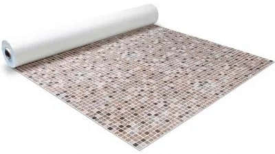 En rulle beige och brun mosaikplattskiva.