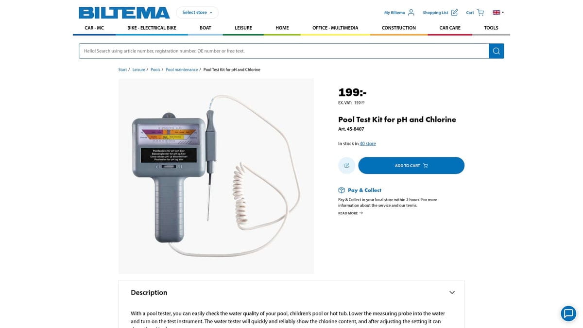 7 beste bassengtestsett 2025: Hold bassengvannet ditt perfekt - Biltema bassengtestsett for pH og klor