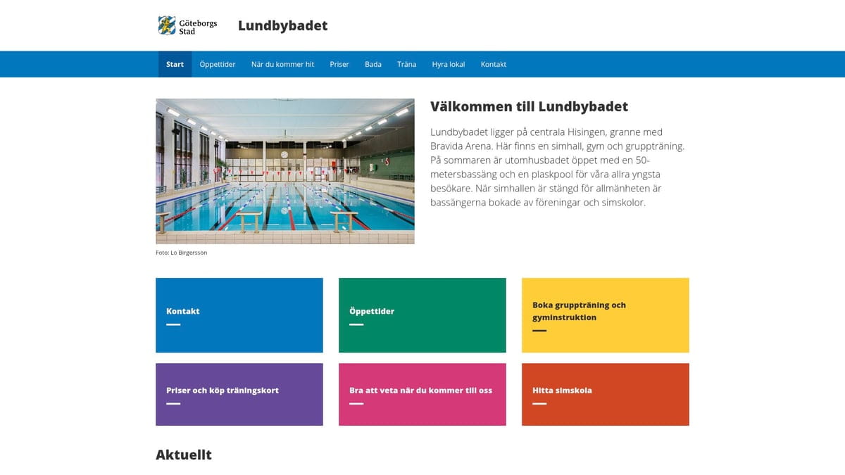 8 fantastiske svømmebassenger i Gøteborg du må prøve i 2026 - Lundbybadet