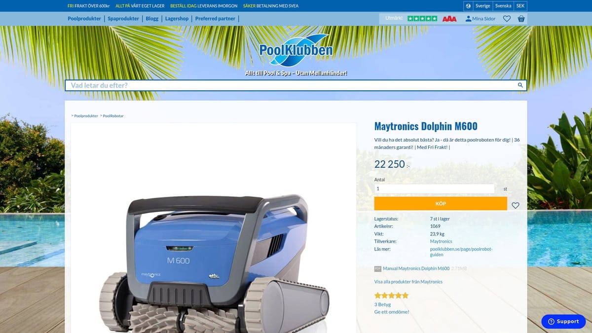 7 Saker Du Måste Veta: Pool Robot Test 2026 - 1. Dolphin M600 – Premiumvalet för Stora Pooler