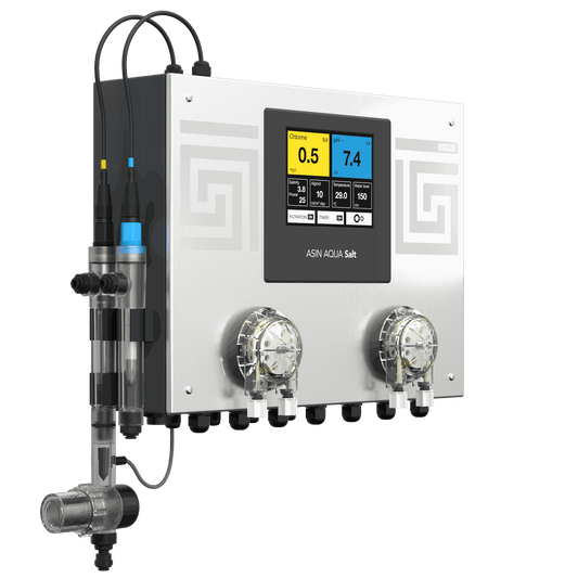 Doseringsstation ASIN Aqua Salt för saltklorinering med pH-styrning Doseringsstation ASIN Aqua Salt för saltklorinering med pH-styrning