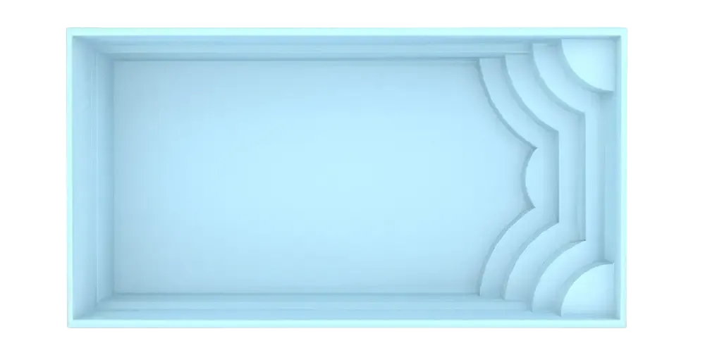 Glasfiberpool Aruba 700 7,20m x 3,70m x 1,50m