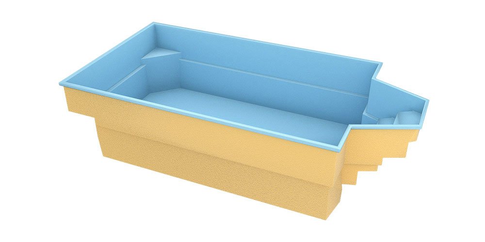 Glasfiberpool Grenada 600 6,00m x 3,00m x 1,52m