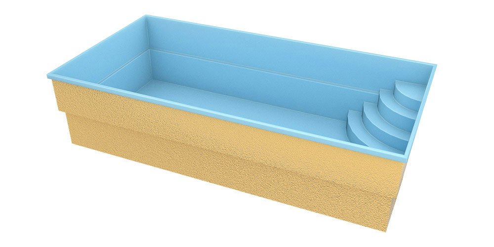 Glasfiberpool Papeete 600 6,00m x 3,00m x 1,50m