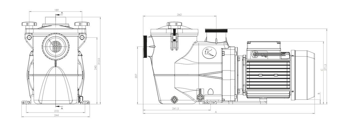 KRIPSOL KSE100 (1-fas) 1,00hp 15,4m3 per h