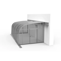 Böjd glas- och metallcarport med skjutdörrar, Altantak Terasstak pooltak