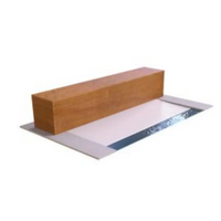 Rektangulär träplanka ovanmark 4m bredd, ljusbrun, 60x14mm lamelltäckning