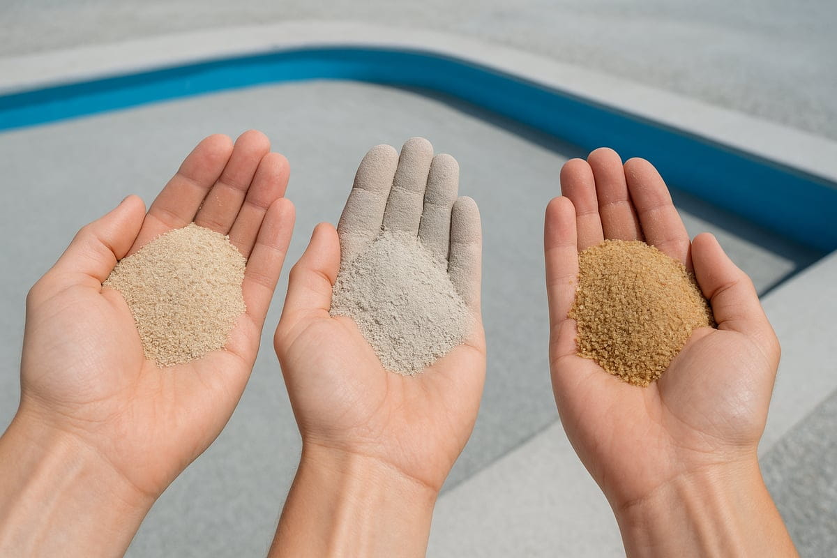Hvilken sand bør jeg bruke under bassenget?