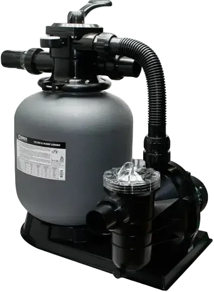 Brilix FSP350 sandfilter-pump combo med svart bas, cylindrisk sandfilter och slangar