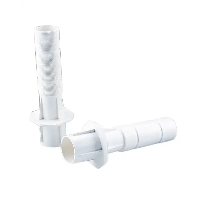 Vit plastkoppling för thermopool PVC med gängad insida och hexbas