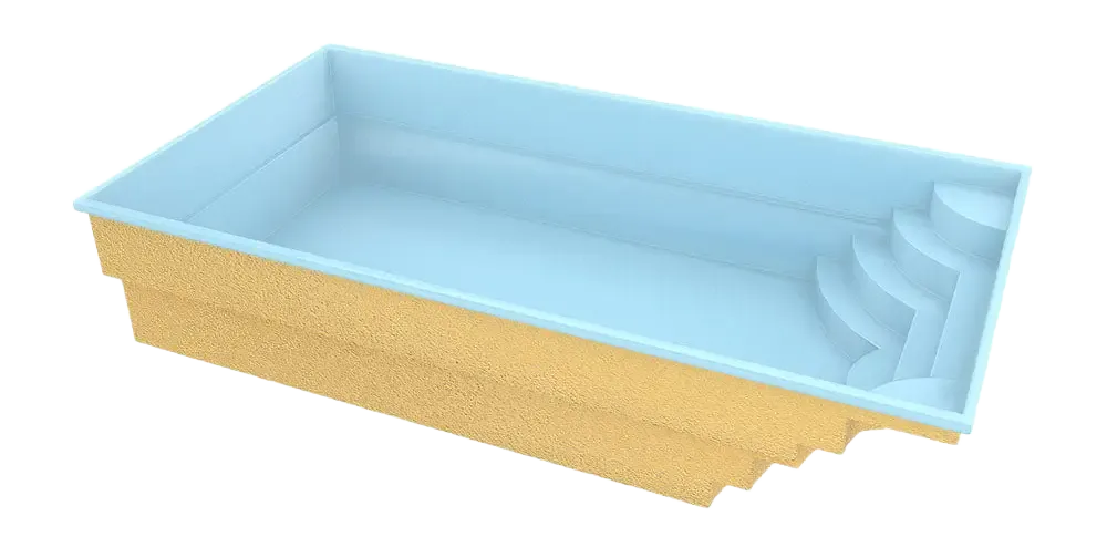 Glasfiberpool Aruba 700 7,20m x 3,70m x 1,50m