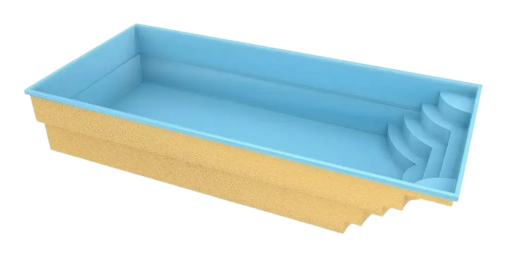 Glasfiberpool Aruba 800 8,20m x 3,70m x 1,50m