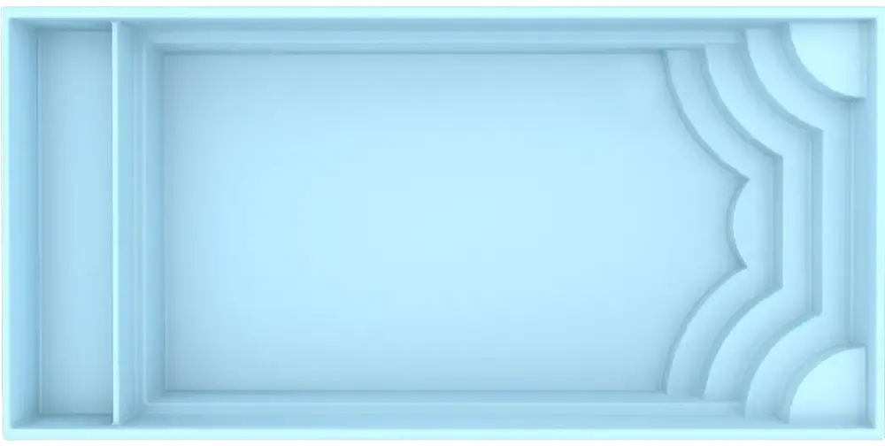 Glasfiberpool Aruba Plus 8,00m x 3,70m x 1,50m