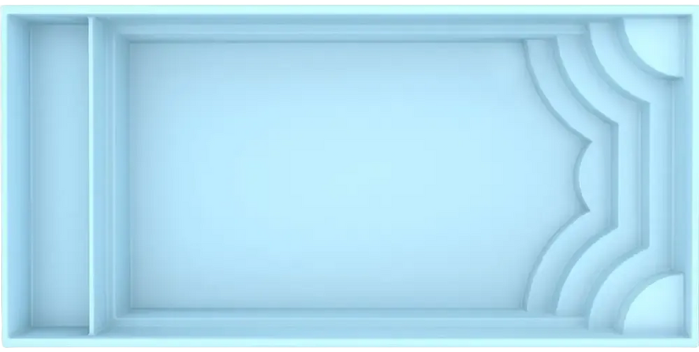 Glasfiberpool Aruba Plus 8,00m x 3,70m x 1,50m