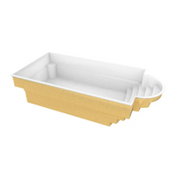 Glasfiberpool Aves 705 med avrundad trappa och perfekta kombinationen pool