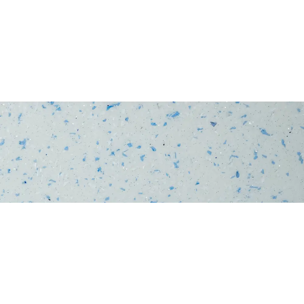 Ljusblå fläckig poolbänk med glasig finish i Glasfiberpool Aves 705