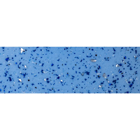 Blå fläckig yta med glas- och metallfragment i Glasfiberpool Aves 800 pool