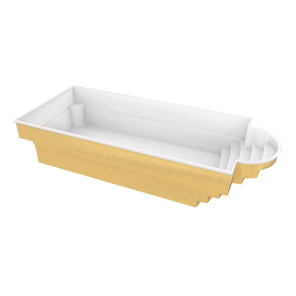 Glasfiberpool Aves 800 med romersk trappa, 8x3,2m pool