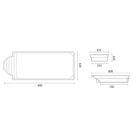 Romersk trappa i betong för Glasfiberpool Aves 800 pool med pooltak