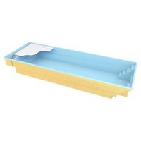 Blå och guld Bahama trädgårdspool med steg och pooltak, 11,10m x 3,75m x 1,50m