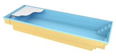 Bahama trädgårdspool i blått glasfiber med transparent pooltak