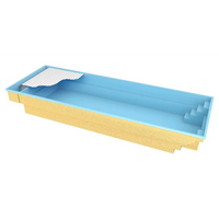 Blå Glasfiberpool Bahama 11 med trappa och pooltak för trädgård