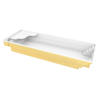 Gul Bahama trädgårdspool 11,10x3,75x1,50m med vit interiör