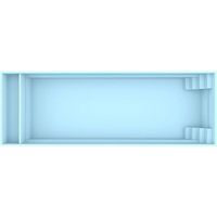 Ljusblå plastbricka med fack för Bahama trädgårdspool 11x3,75x1,50m