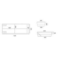 Rektangulär planter i förstärkt polyester för Glasfiberpool Bahama 600 pool