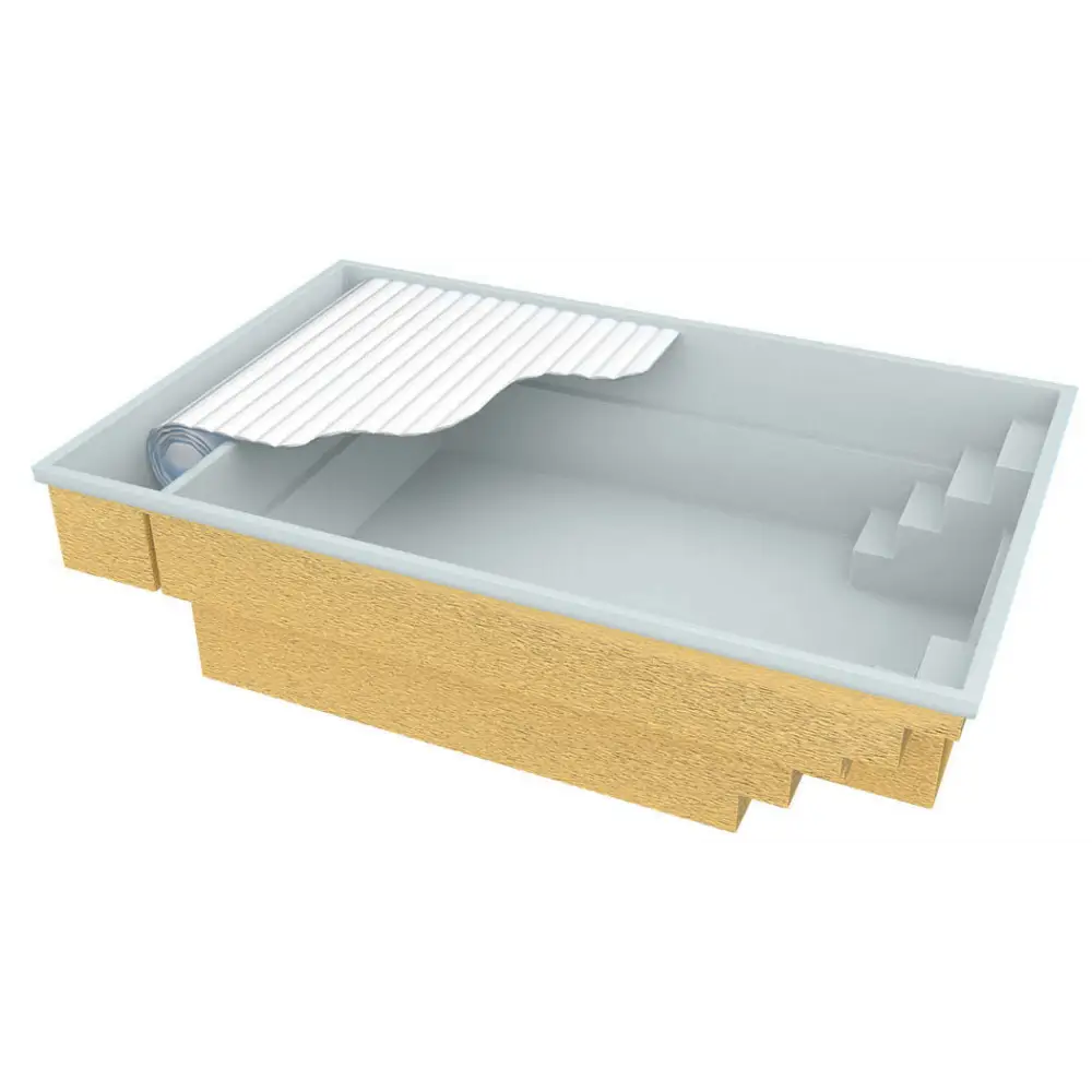 Inground Glasfiberpool Bahama 600 med förstärkt polyester, pool och pooltak