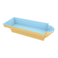 Glasfiberpool Barbados blå pool med inbyggda steg, 9,40x3,70x1,50m