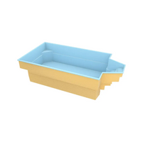 Grenada 600 glasfiberpool med intressant form och pooltak, 6x3x1,52m