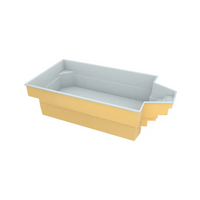 Glasfiberpool Grenada 600 med intressant form, pool och pooltak