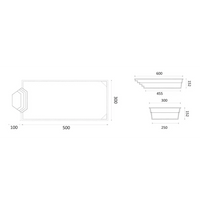 Rektangulär planter med hexagonalt bas, medelstor pool Grenada 700