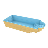 Haiti trädgårdspool i glasfiber med avrundad trappa och pool