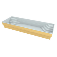 Glasfiberpool Jamaika 11,25m x 3,75m x 1,50m med stegad åtkomst