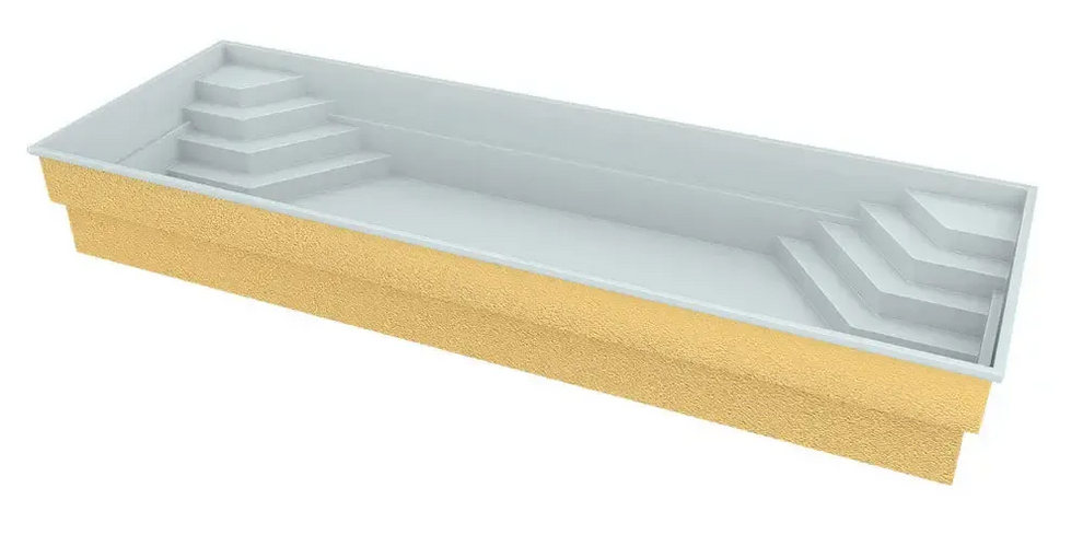 Vit uppblåsbar svanflotte för glasfiberpool Jamaika 25x3 75x1 50m