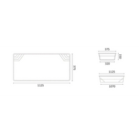 Glasfiberpool Jamaika rektangulär planter 1125x375mm, avtaprad design