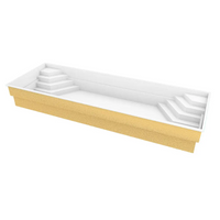 Vit Glasfiberpool Jamaika 11,25m x 3,75m x 1,50m med vit-guld textur och inbyggda steg