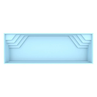 Ljusblå rektangulär ram med geometriska vinklar för glasfiberpool Jamaika pooltak