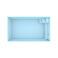 Ljusblå glasfiberpool Saba 5x3x1,45 m med steg och kant