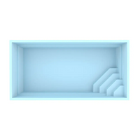 Minimalistisk glasfiberpool Saba med bekväm trappa för perfekt trädgårdspool