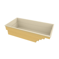 Glasfiberpool Saba med bekväm trappa, perfekt trädgårdspool i beige plast